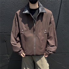 黑墙秋季工装夹克休闲潮牌斜印花翻领休闲外套A436-6108-P75，男装夹克，电商A436