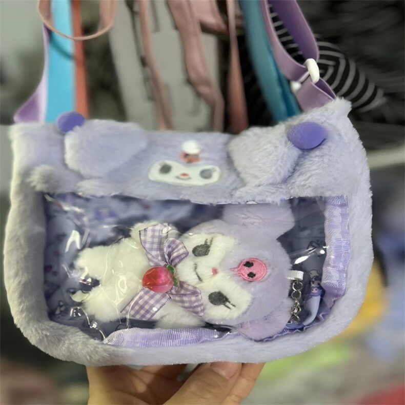 库洛洛透明包，金雅毛绒玩具