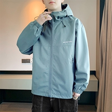 冲锋衣连帽夹克男宽松落肩纯色上衣外套DSA157B-JK727-P50，男装夹克，电商A157B