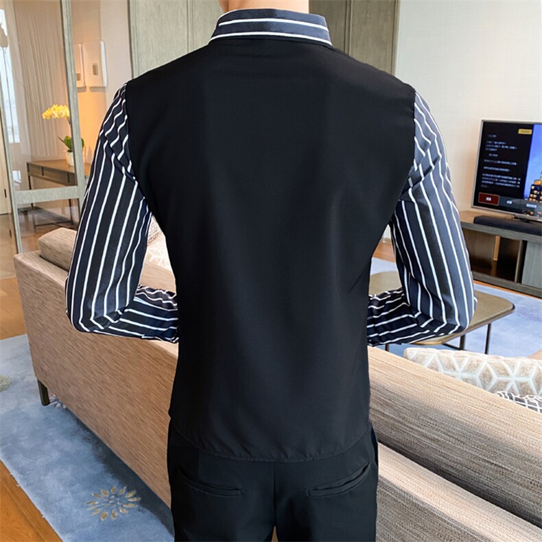 B216CS325P552025秋装新款男士假两件双排扣长袖衬衫店主风,男装衬衫,电商B216（原B302）