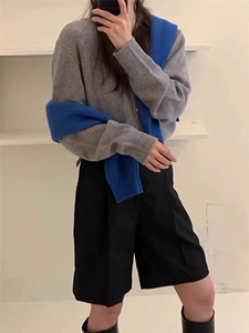 韩版小众温柔风毛衣开衫慵懒外套小个子粉色春秋新款针织上衣图片