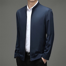 2021商务休闲中老年男士立领夹克外套秋季气质茄克ZL38218-P110，男装夹克，电商B212（原钱塘6029）