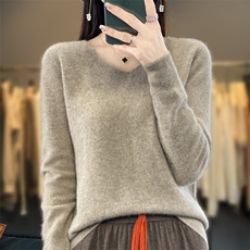 一线成衣100羊毛V领打底衫女2024新款秋冬内搭宽松显瘦针织毛衣，女装羊毛衫，羿纯羊绒