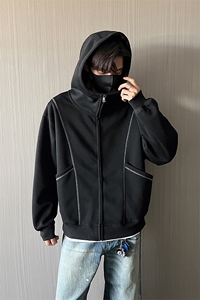 重磅全棉420克双拉链开衫卫衣暨明线短宽连帽外套男潮 RH5356-P57图片