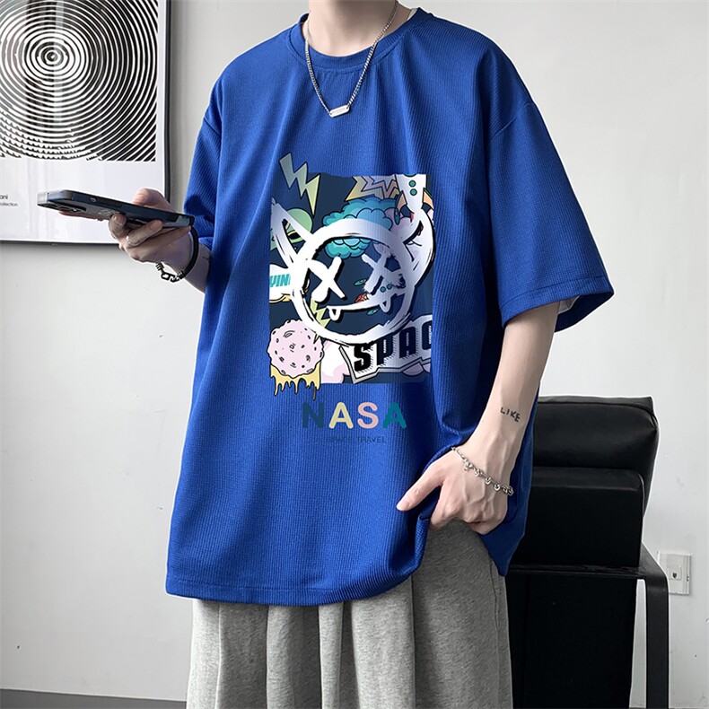 华夫格t恤男短袖男大码五分袖大皂风HT73275-P22,男装T恤,电商A040