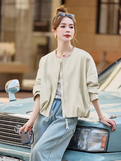 短款皮衣女春秋新款时尚洋气高级感宽松休闲上衣小个子外套潮，女装皮衣，微微衣阁