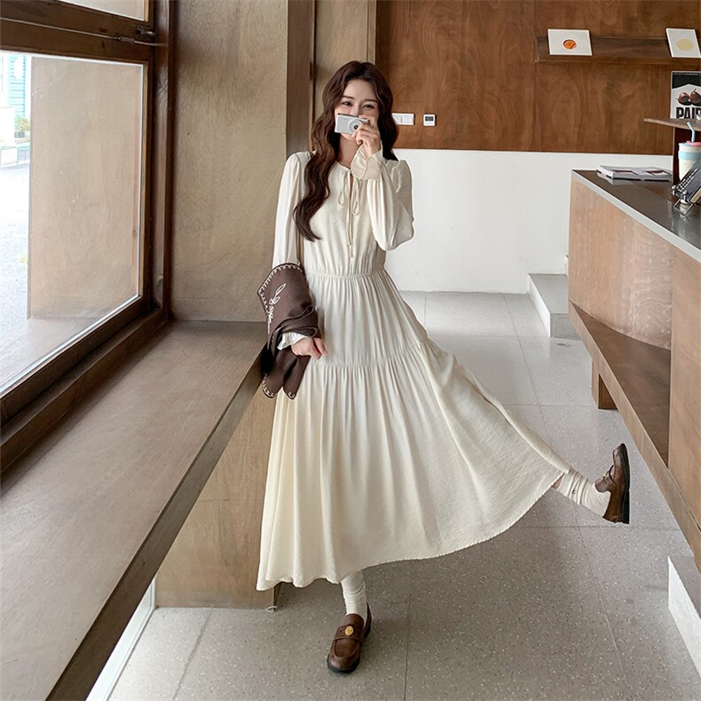 氛围感森系文艺范长袖连衣裙套装女秋2025新款一整套穿搭两件套裙,女装套装/套裙,2C010