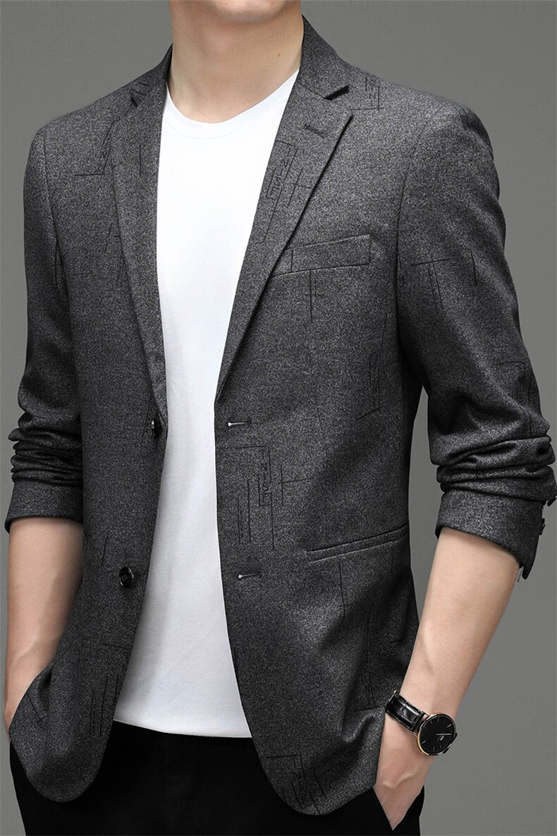 2023新款男士冬季休闲中年男款纯色外套秋冬款西服上衣MY807-P175,男装西服,电商B212（原钱塘6029）