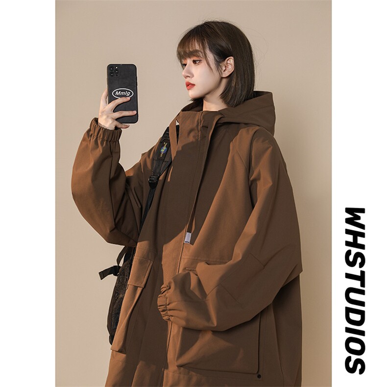 中性风宽松冲锋衣夹克百搭落肩简约上衣外套XZ214-8 JK726 P78图片