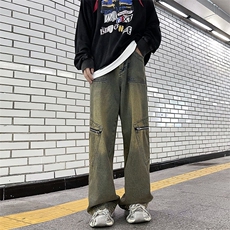 街头春秋美式高街工装牛仔裤日系复古休闲bf宽松长裤男K7458-P48，男装牛仔裤，星座512-3