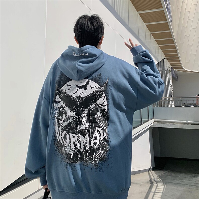 B266-T08-P6523春宽松休闲连帽复古情侣卫衣,男装卫衣,星座B257-1
