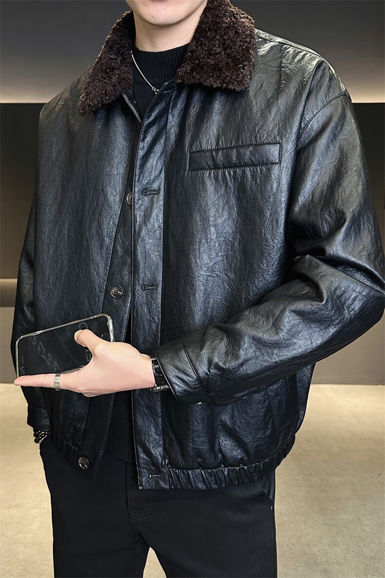 皮毛一体加绒加厚皮衣外套男士泰迪毛棉衣802-P215(控券后298),男装皮衣,电商B328