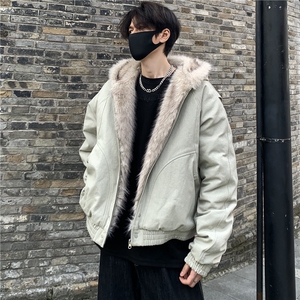复古座山雕毛领外套男潮牌设计感痞帅棉服潮冬棉衣男特P90图片