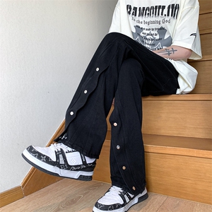 现货秋季美式ins高街暗黑牛仔裤弹力修身DSA059-ZK7917-P65 控88图片