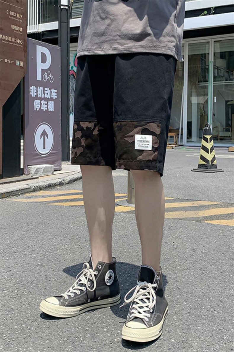 20夏季港风大码休闲潮流运动迷彩工装沙滩短裤五分裤K1025-P35,男装休闲裤,电商A009A（原A058A）