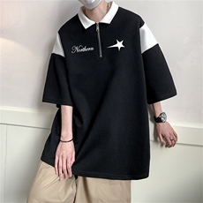 250G纯棉夏季美式复古POLO衫男潮流宽松短袖XP3186-P45控68，男装Polo衫，电商B370