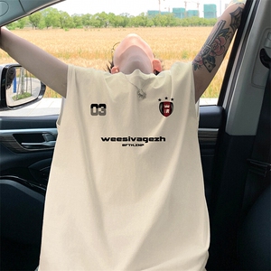 量大优 得物抖音高品质重磅230克美式印花无袖t恤背心WB668 特P18图片