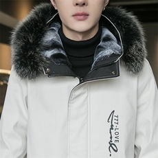 不断货男士派克服中长款棉衣加绒加厚风衣连帽外套JR917-P90，男装风衣，星座301D(原星座1004-8）