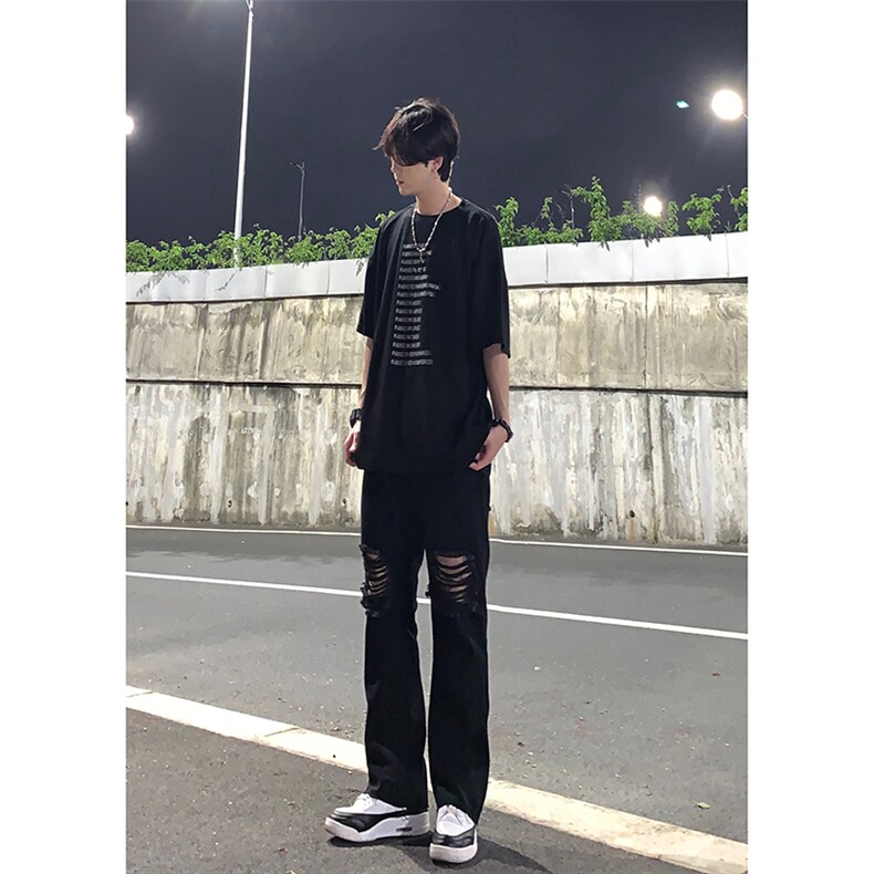 美式高街ins小众破洞牛仔裤货号K751P60,男装牛仔裤,电商A063