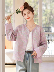 新中式国风提花外套女短款春秋款韩版气质高级感显瘦开衫刺绣上衣，女装短外套，伊仟回