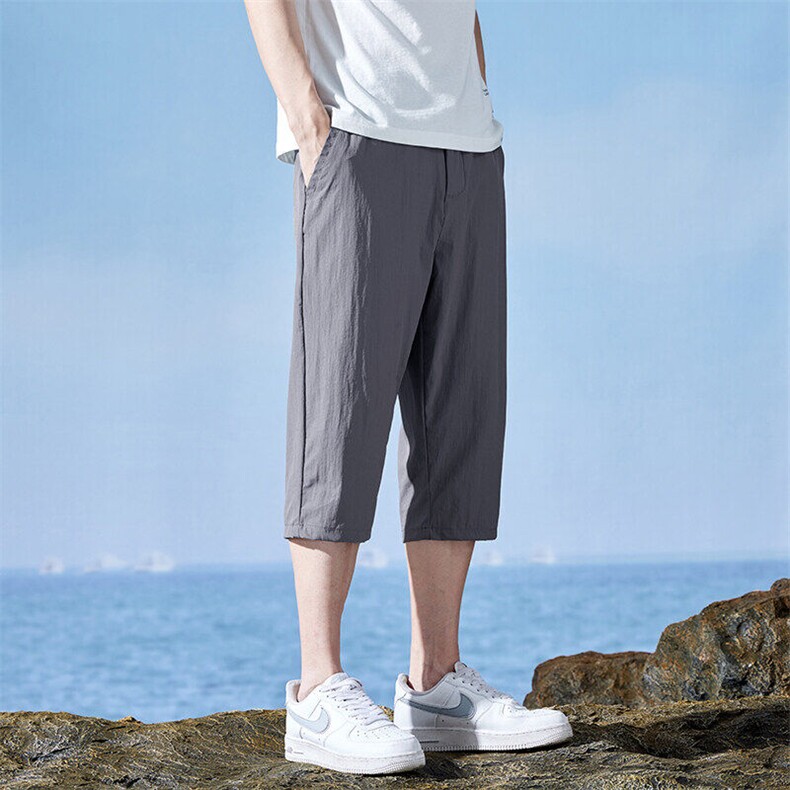 冰丝七分裤子男夏季薄款宽松大码休闲西装短裤潮流百搭K618-P35,男装牛仔裤,星座610（原A335）