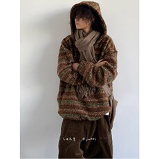 B12-P612025新款秋冬毛呢连帽卫衣男女日系潮牌宽松休闲，男装卫衣，电商B323A