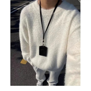 秋季美式潮流小众宽松少年感针织衫男生慵懒风百搭打底衫圆领毛衣图片