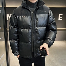 皮棉衣男立领冬季加厚棉服拼接棉袄潮流外套字母A266-P01-P80，男装棉衣，电商A266