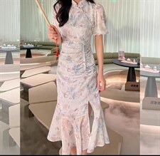 碎花气质显瘦连衣裙旗袍裙,女装连衣裙,M.W 嫚维