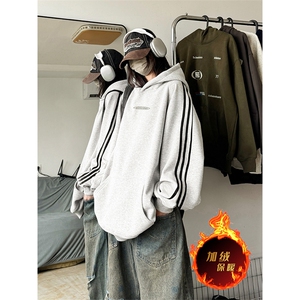 抖音得物供货 提供视频 秋冬重磅美式宽松织带连帽卫衣0609图片