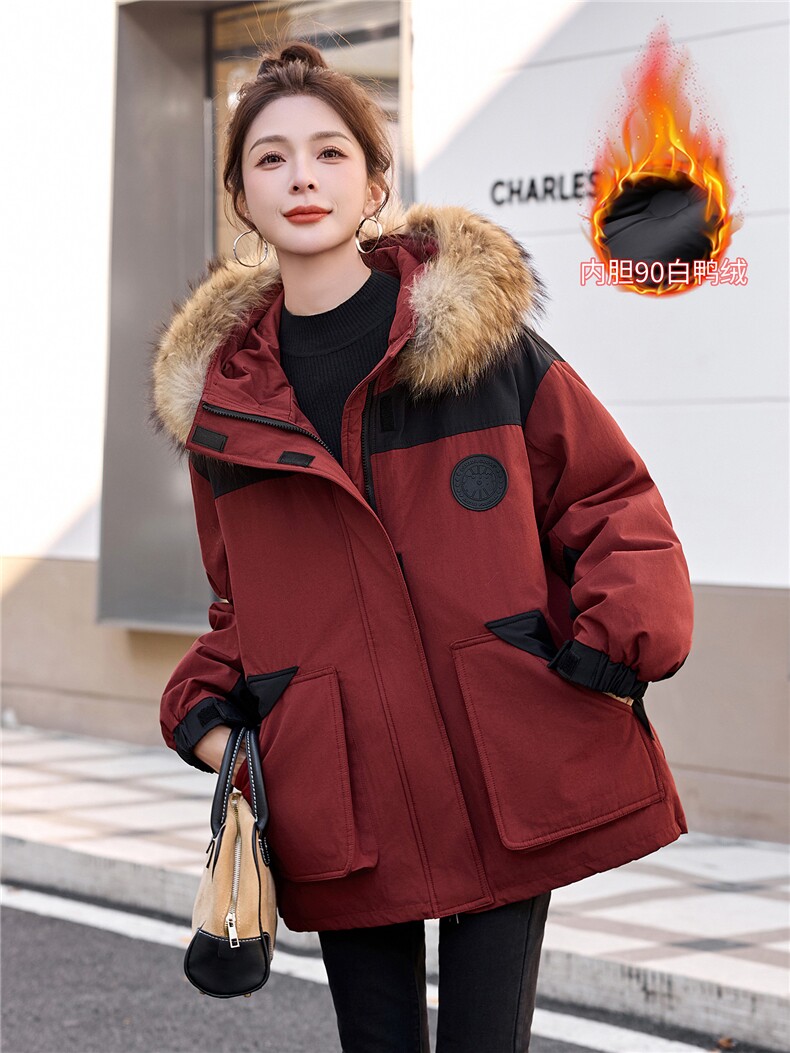 2025年冬季90白鸭绒羽绒服,女装羽绒服,艾尚靓装