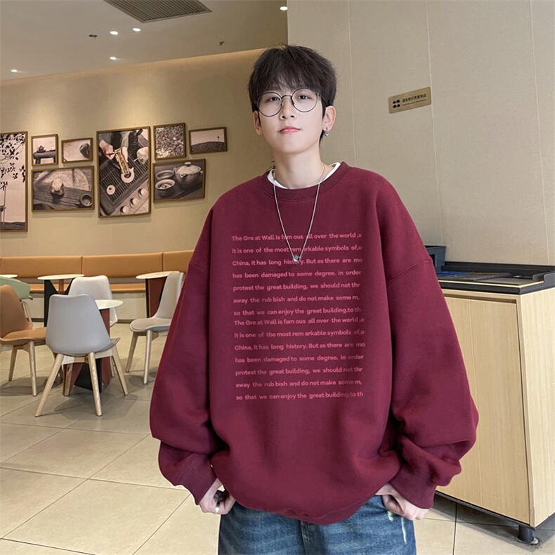 ！圆领卫衣男装港风长袖t恤男外套男WY526-特P23,男装T恤,电商B371
