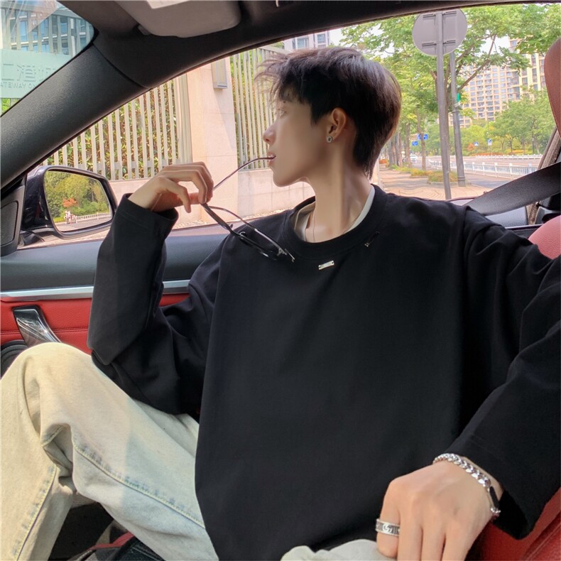 潮流外套男装新款百搭时尚青年纯色卫衣港风圆领流行套头W64/P48,女装短外套,星座506