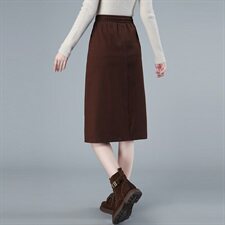 2021秋冬新品纯棉抽绳松紧半身裙301款，女装半身裙，秋牧寒烟