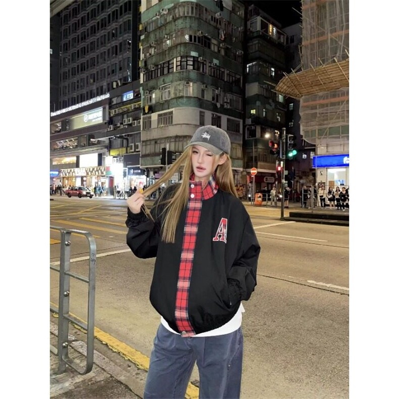 美式立领春季字母刺绣夹克男女宽松街头休闲棒球服外套潮牌JY190，男装夹克，星座1116A（原606A-3）