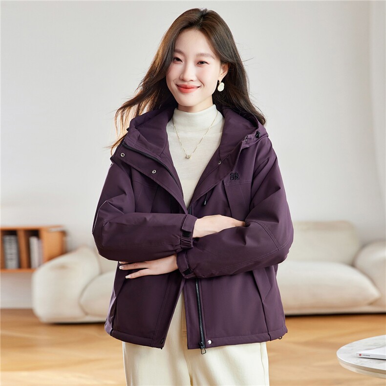 时尚连帽加绒加厚棉服外套女2025秋冬新款宽松显瘦短款派克服棉衣,女装棉衣/棉服,沐七七