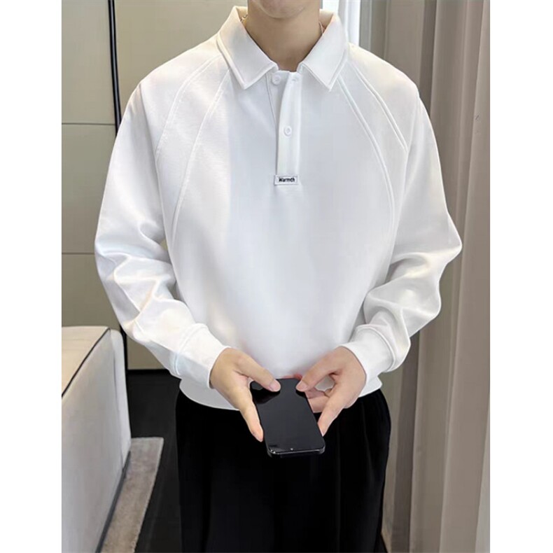 翻领卫衣男春秋季宽松落肩Polo衫轻奢风男士上衣休闲痞帅TD838,男装Polo衫,星座1116A（原606A-3）