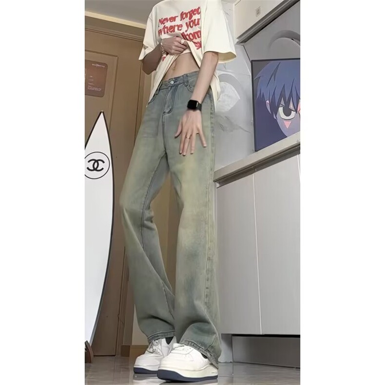 【特批特价】牛仔裤男女款修身直筒微喇百搭柳叶弯刀YK6601P35,男装牛仔裤,星座1112-1