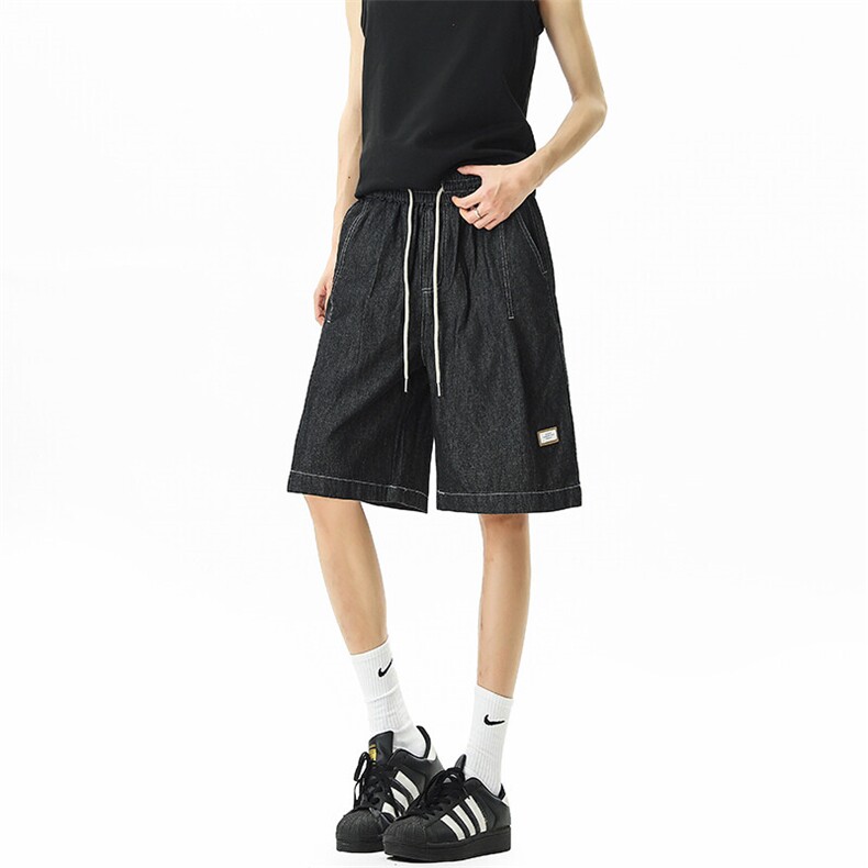 纯色原牛丹宁水洗牛仔裤短裤五分裤A014-DY25281-P50控68,男装牛仔裤,电商A014