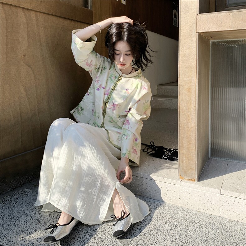 【上就能卖】大量不缺货转化好新中式提花套装裙2603P370K608,女装套装/套裙,2C292