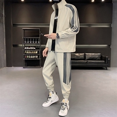 现货-秋冬休闲运动套装男新款棒球领开衫款运动潮男套装D02P70，男装套装，电商B226-2（原B217-2）