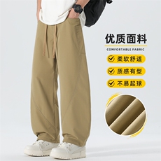 美式弯刀裤男春季宽松直筒春季青少年香蕉工装休闲裤子Z2575-P45，男装工装外套，星座509