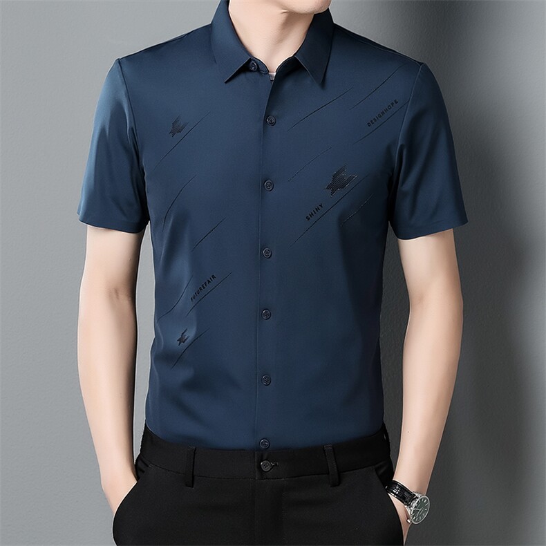短袖衬衫男夏季新款男装商务衬衫韩版修身衣服男士衬衣休闲潮流免,男装衬衫,电商B212（原钱塘6029）