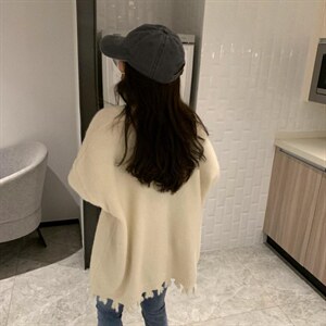 现货  春季新款 撕边大开衫图片