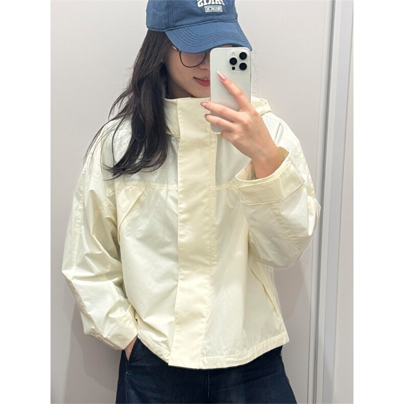 高品U家同款防风立领夹克宽松冲锋衣连帽外套男女A1353-P90，男装夹克，星座1505