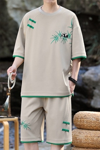 风男装夏季短袖男T恤套头五分裤套装潮流时尚图片