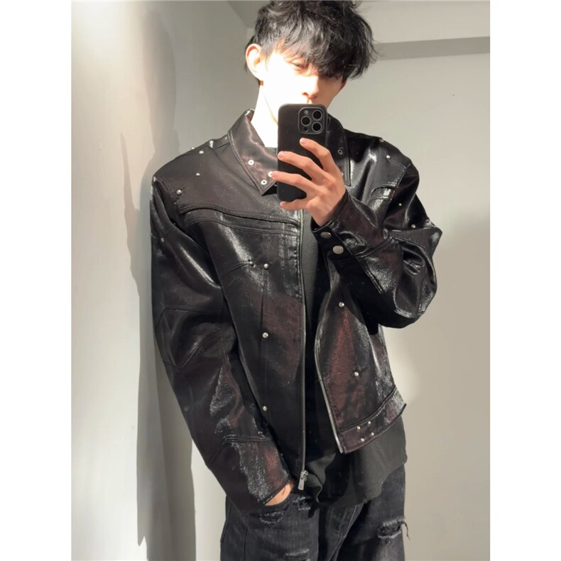 美式复古解构柳钉设计夹克男女cleanfit高级感B993-P108,男装夹克,星座1109-4