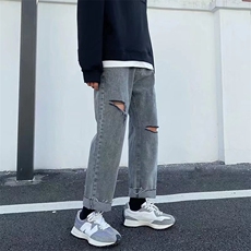 男春季新款破洞牛仔裤休闲裤大码KD110P40，男装牛仔裤，星座1116-2