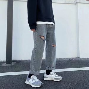 男春季新款破洞牛仔裤休闲裤大码KD110P40图片