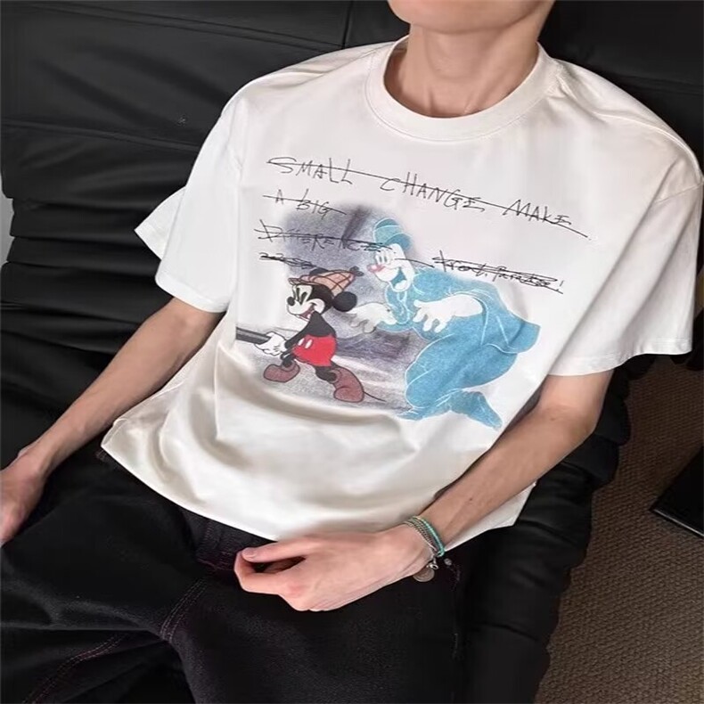 潮t恤夏季潮流风短袖半袖男士宽松风印花GA833P38,男装T恤,星座1013-5
